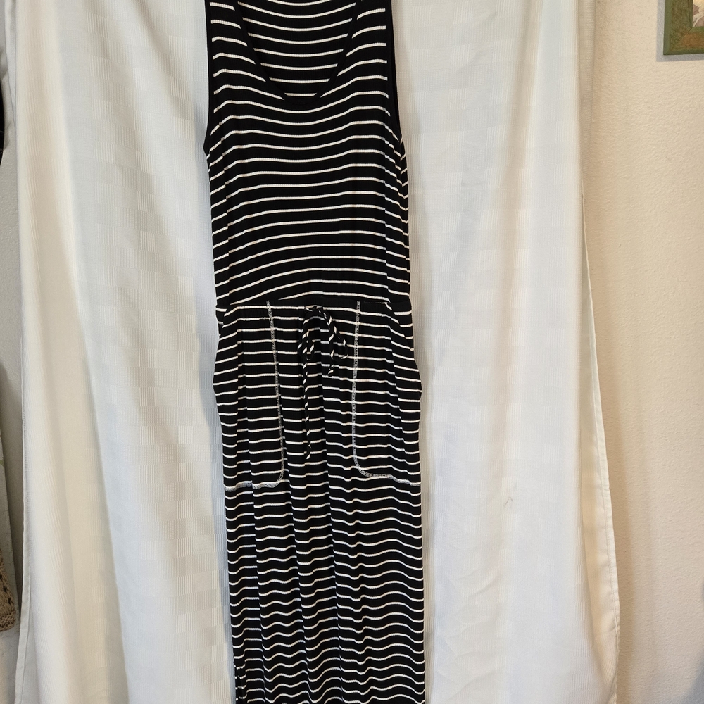 Black and White Striped Maxi Dress